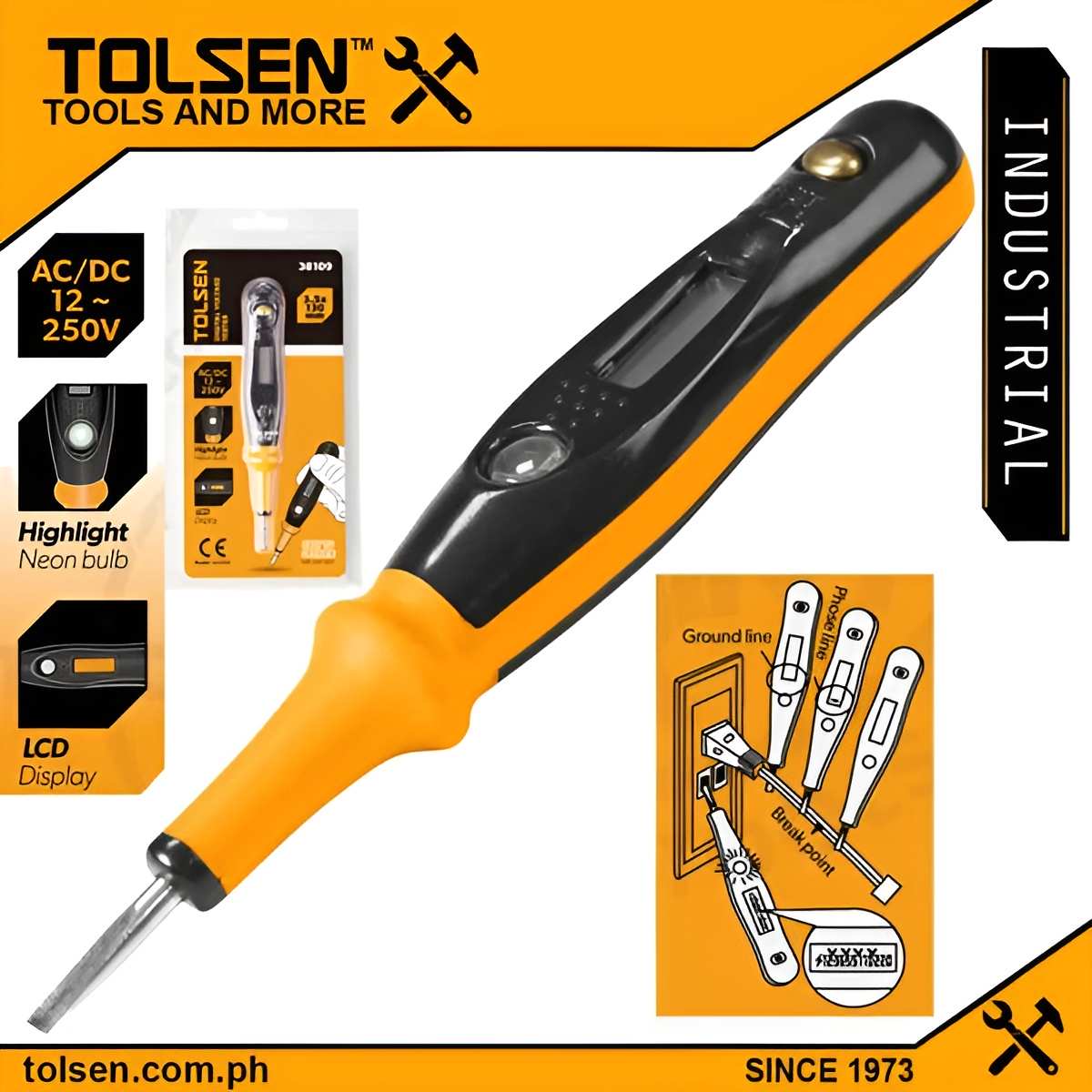 Bút thử điện kỹ thuật số Tolsen 38109